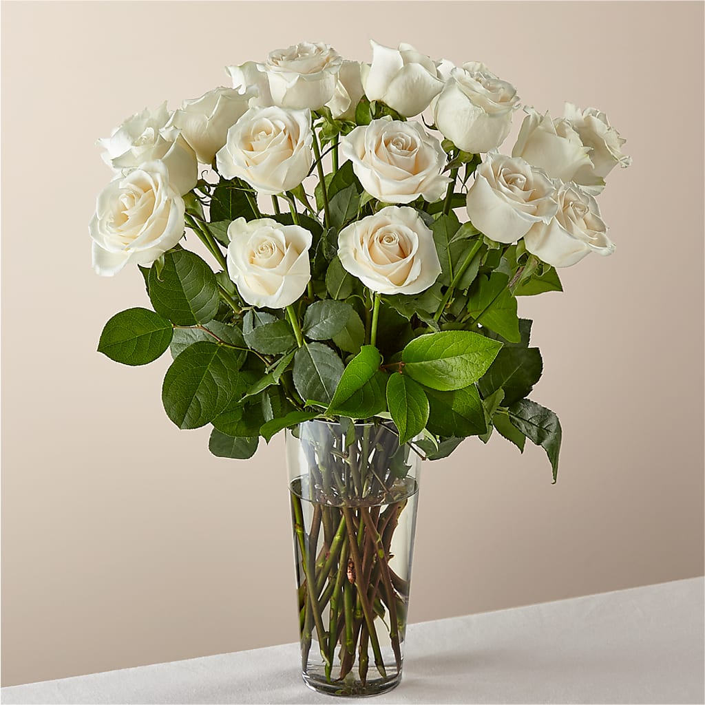 Long Stem White Rose Bouquet – Rainbow Floral, Lacey WA