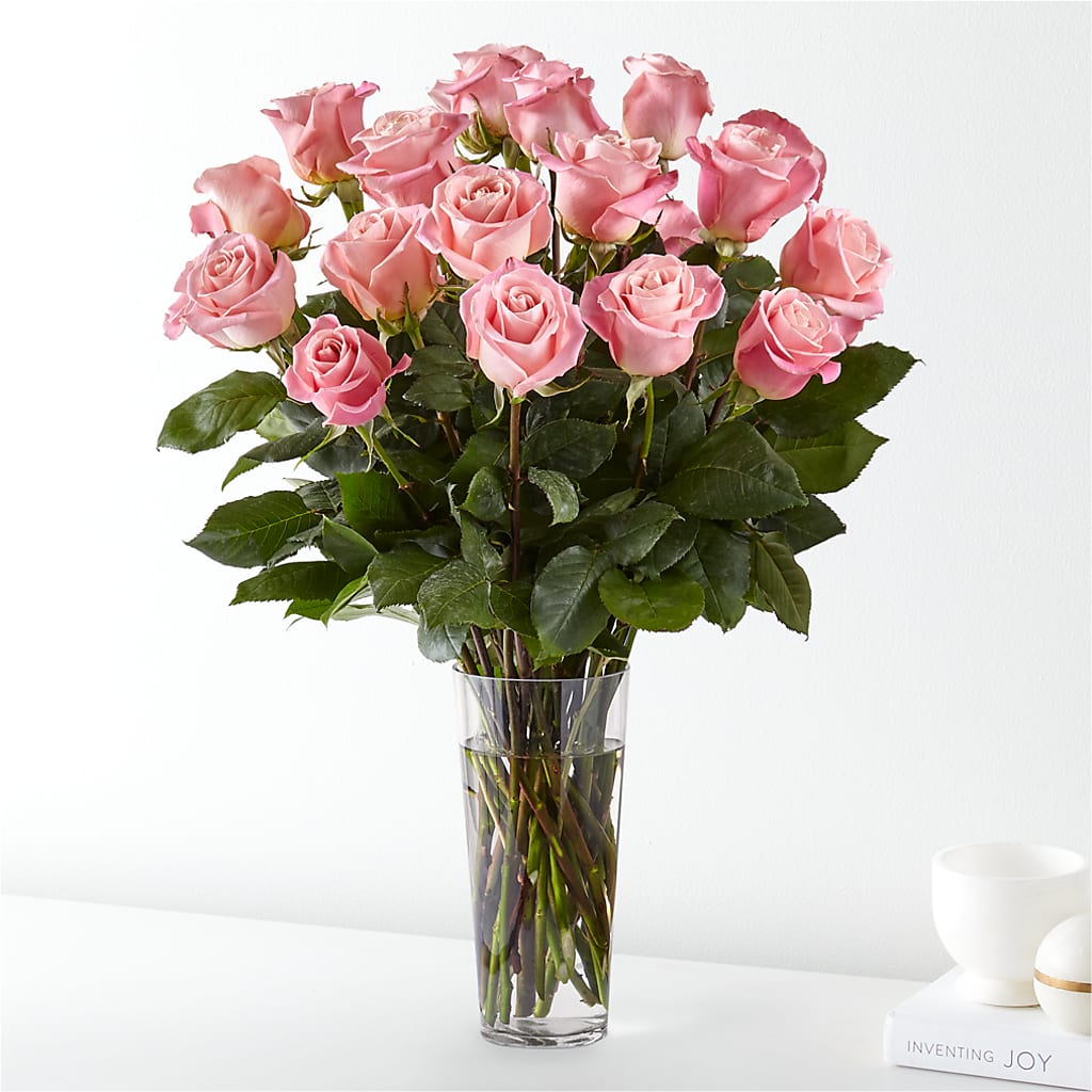 Long Stem Pink Rose Bouquet – Rainbow Floral, Lacey WA