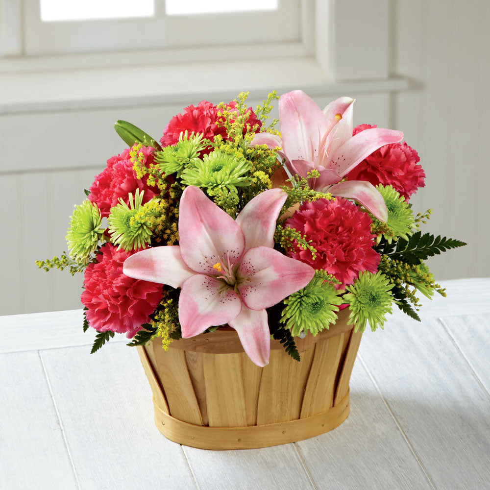 Soft Persuasion Basket Bouquet – Rainbow Floral, Lacey WA