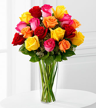 Bright Spark Rose Bouquet – Rainbow Floral, Lacey WA
