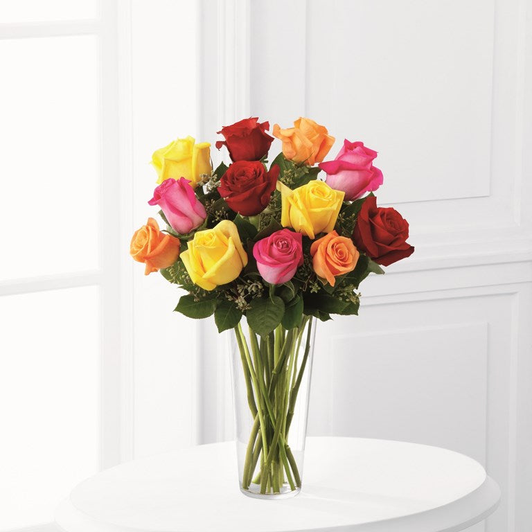 Bright Spark Rose Bouquet – Rainbow Floral, Lacey WA