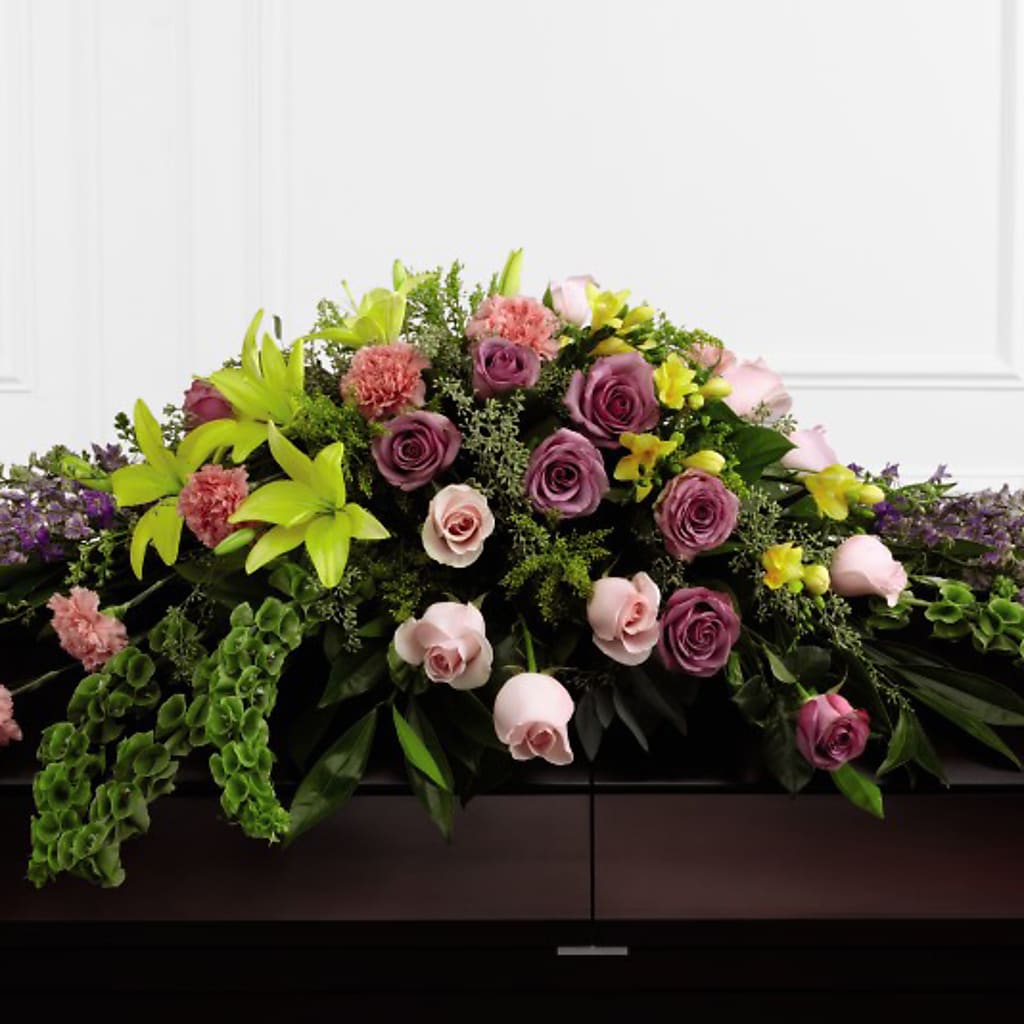 Forever Beloved Casket Spray – Rainbow Floral, Lacey WA