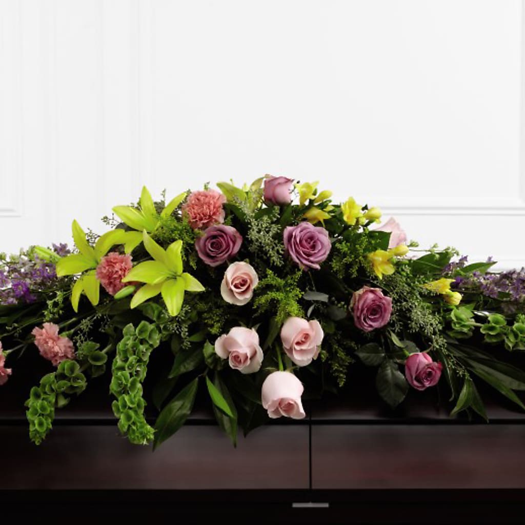 Forever Beloved Casket Spray – Rainbow Floral, Lacey WA