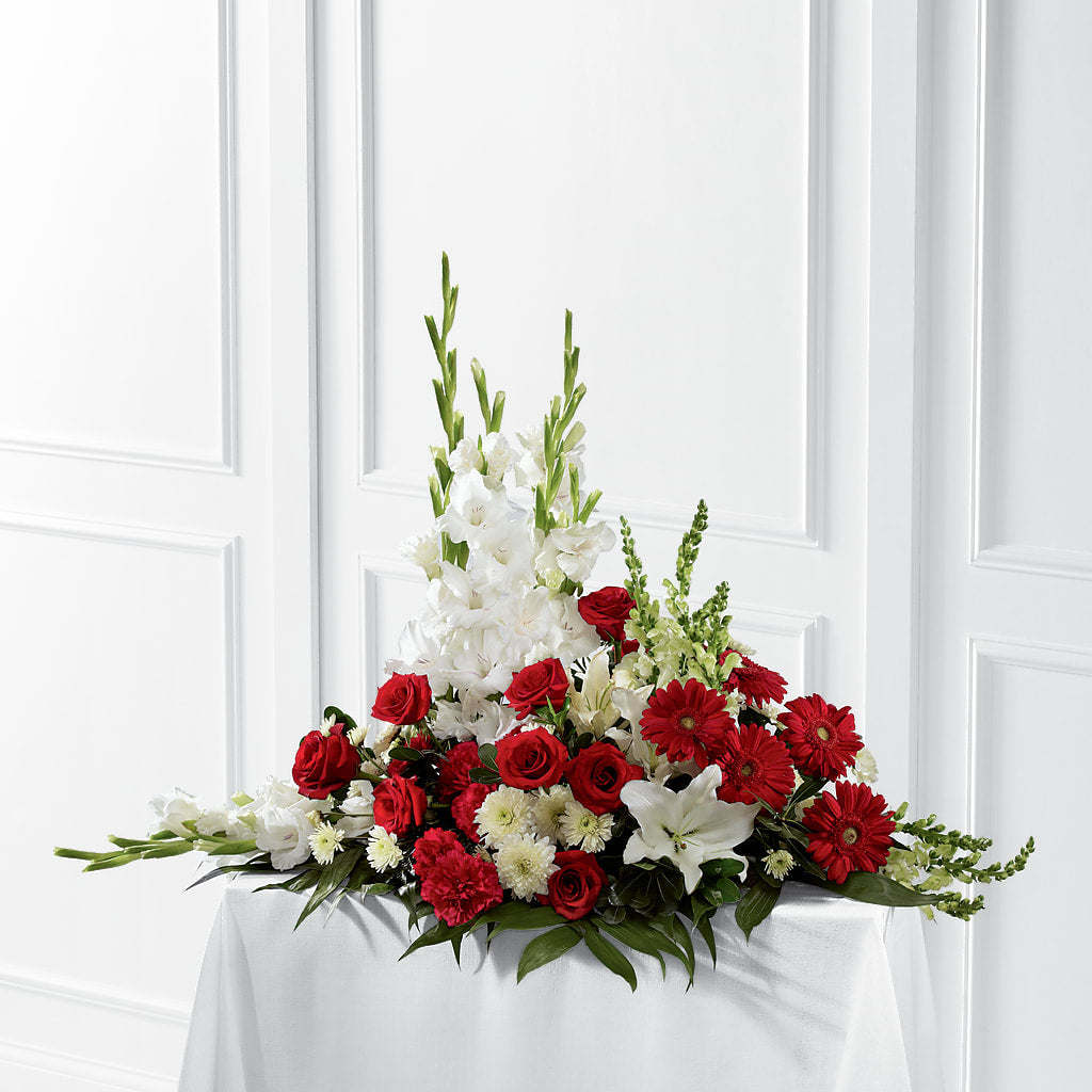 Crimson & White Arrangement – Rainbow Floral, Lacey WA