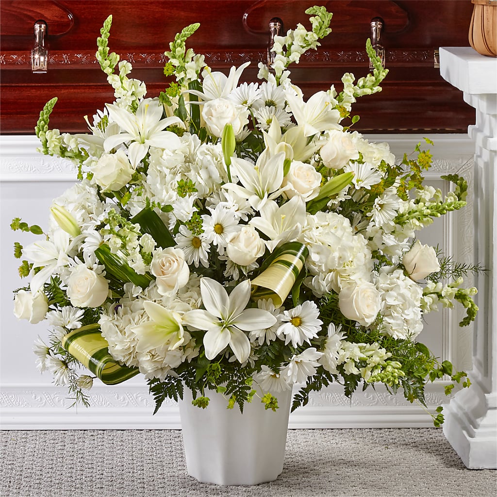 Thoughts of Tranquility Floor Basket – Rainbow Floral, Lacey WA