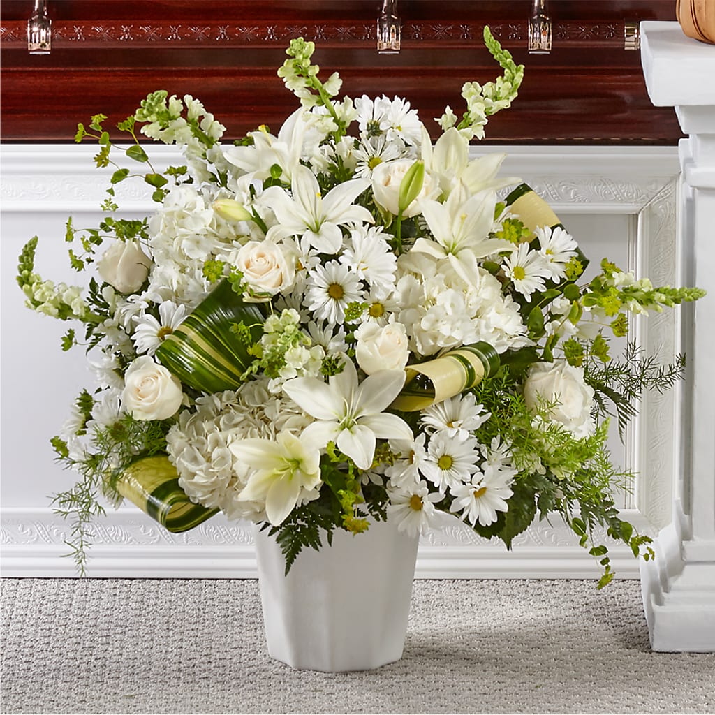 Thoughts of Tranquility Floor Basket – Rainbow Floral, Lacey WA