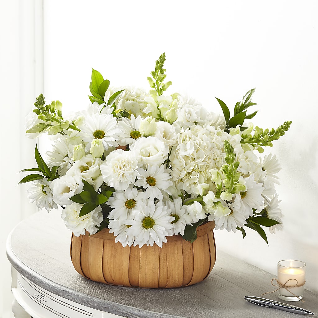 Pure Ivory Basket – Rainbow Floral, Lacey WA