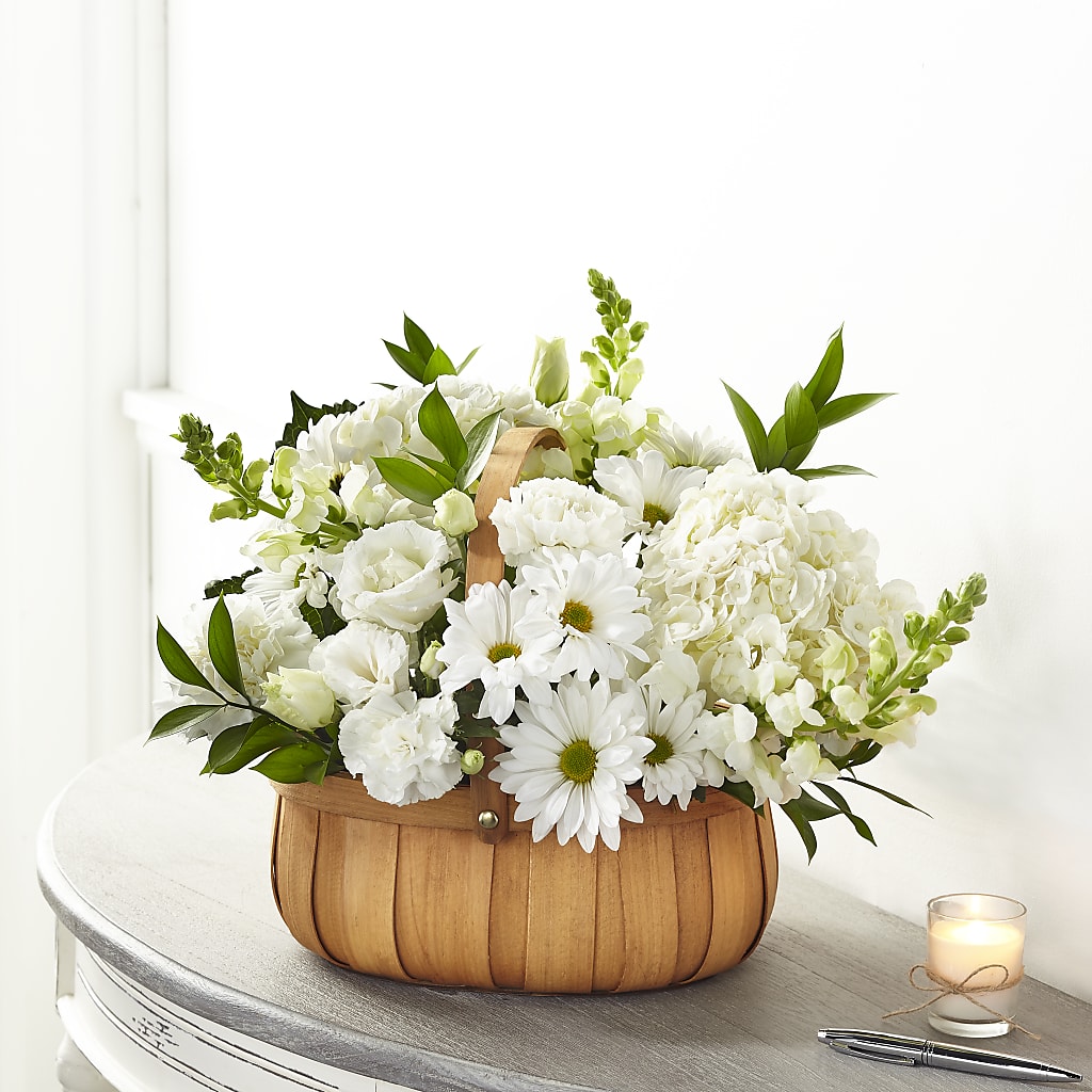 Pure Ivory Basket – Rainbow Floral, Lacey WA