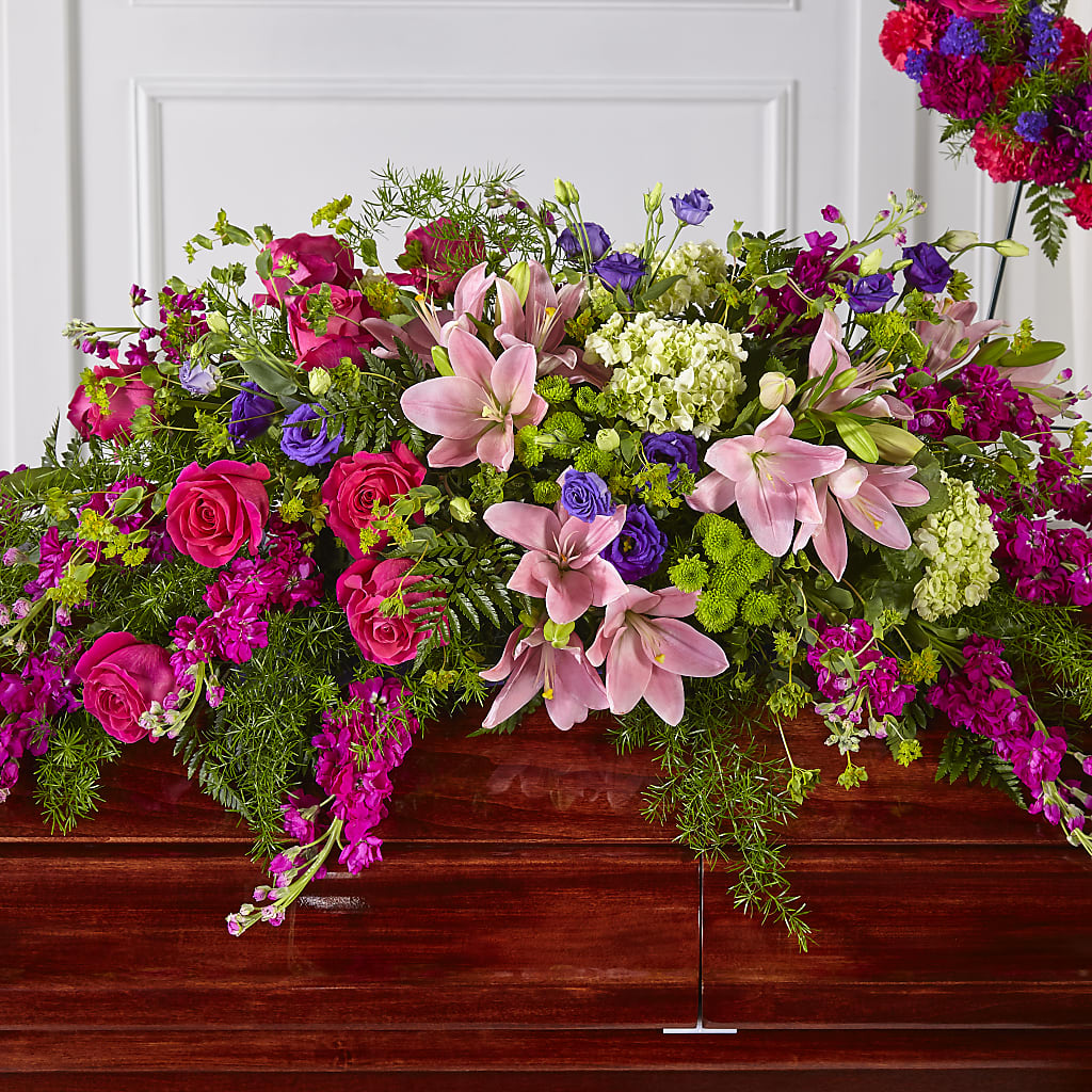 Radiant Tribute Casket Spray – Rainbow Floral, Lacey WA