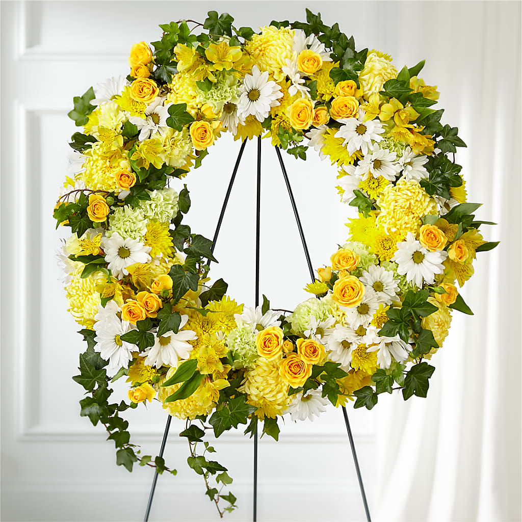 Golden Remembrance Wreath – Rainbow Floral, Lacey WA
