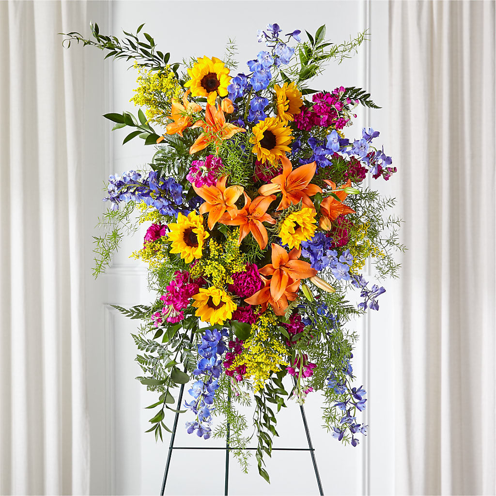 Sunlit Memories Standing Spray (Standard) – Rainbow Floral, Lacey WA