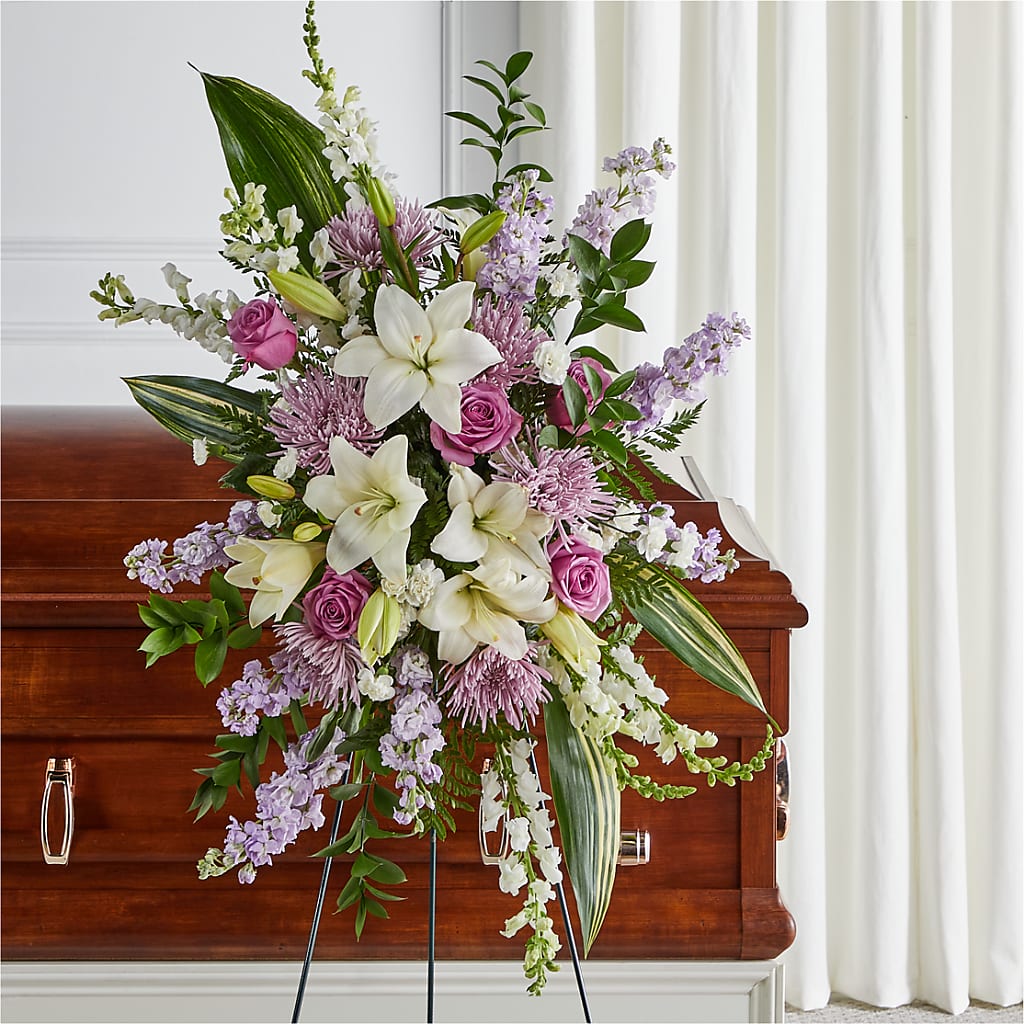 Grateful Hearts Standing Spray – Rainbow Floral, Lacey WA