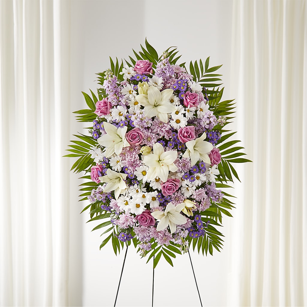 Surrounded by Love Standing Spray – Rainbow Floral, Lacey WA
