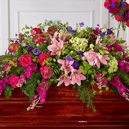 Radiant Tribute Casket Spray –  Rainbow Floral, Lacey WA